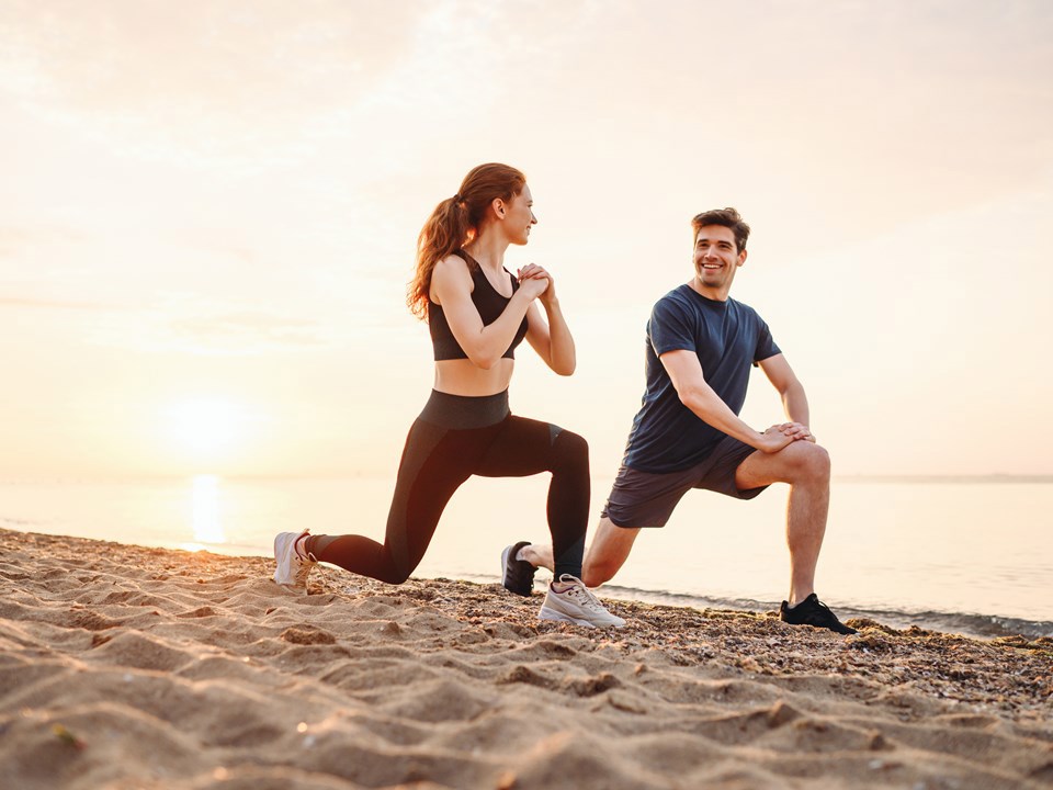 Yoga Rekken Strekken Op Het Strand