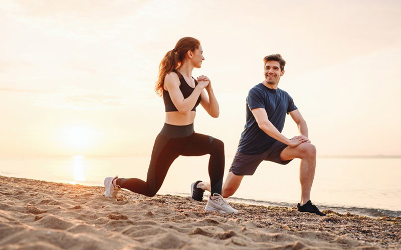 Yoga Rekken Strekken Op Het Strand